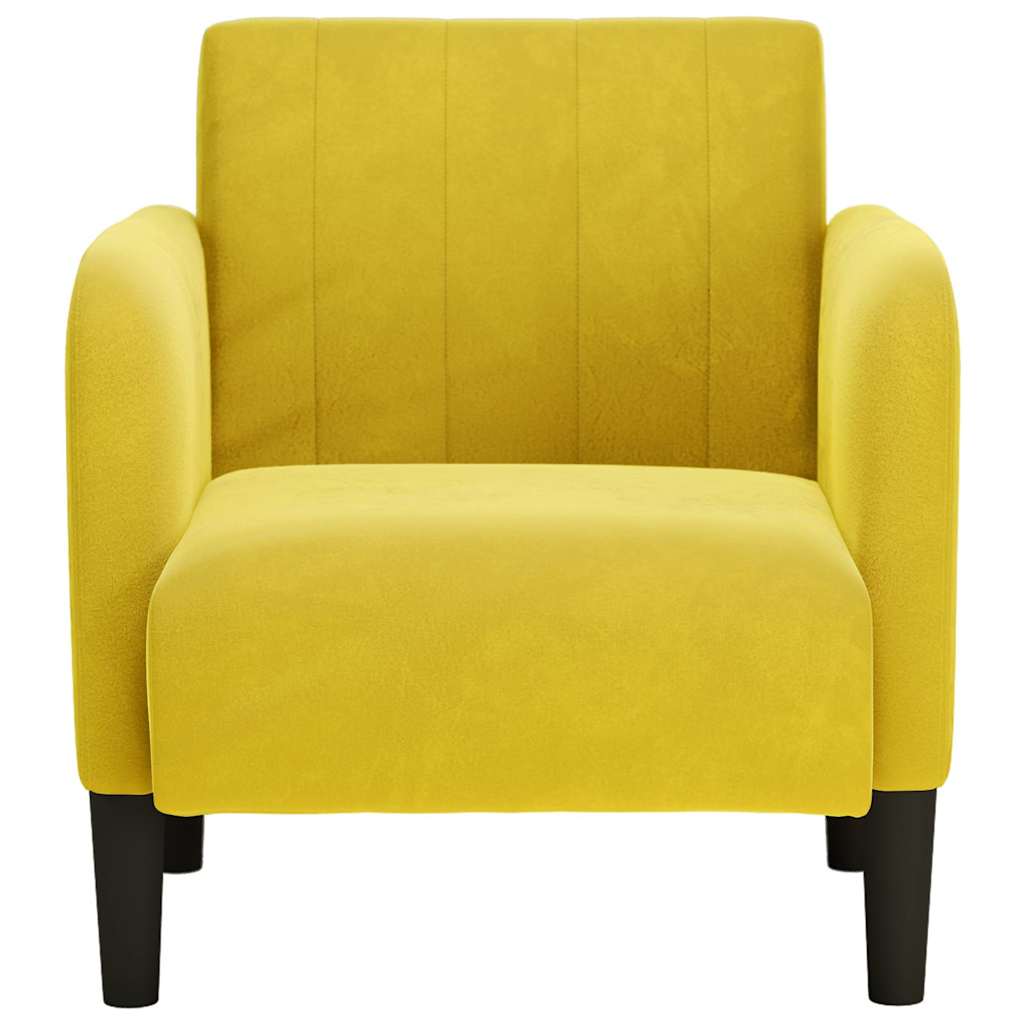 Fauteuil met armleuningen 54 cm fluweel geel
