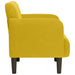 Fauteuil met armleuningen 54 cm fluweel geel