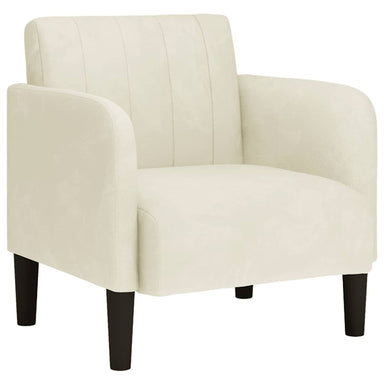 Fauteuil met armleuningen 54 cm fluweel crèmekleurig