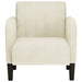 Fauteuil met armleuningen 54 cm fluweel crèmekleurig
