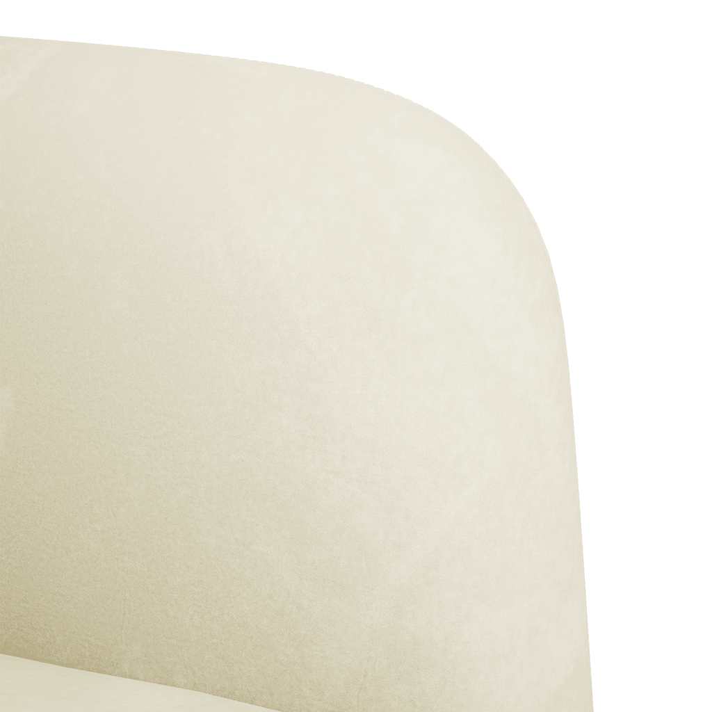 Fauteuil met armleuningen 54 cm fluweel crèmekleurig