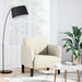 Fauteuil met armleuningen 54 cm fluweel crèmekleurig