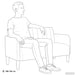 Loveseat bank 109 cm fluweel blauw