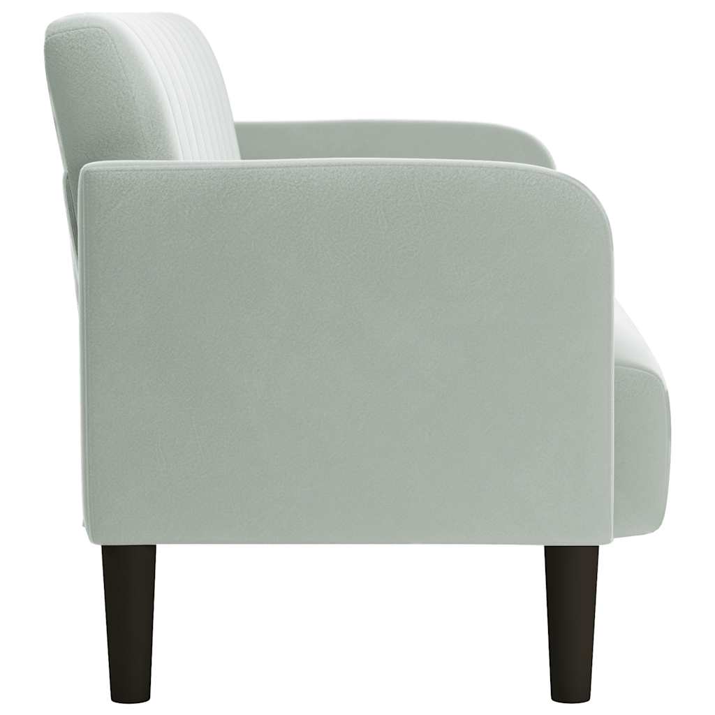 Loveseat bank 109 cm fluweel lichtgrijs