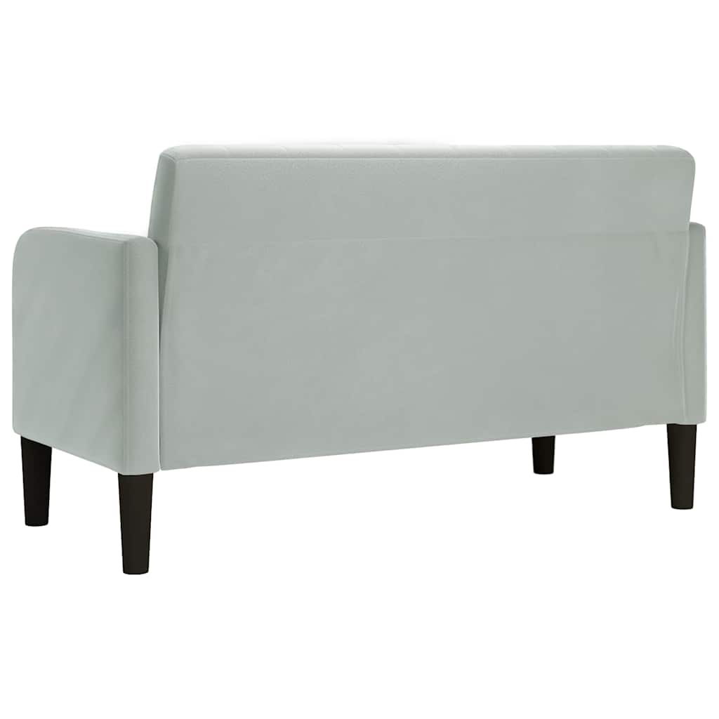 Loveseat bank 109 cm fluweel lichtgrijs
