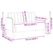 Loveseat bank 109 cm fluweel lichtgrijs