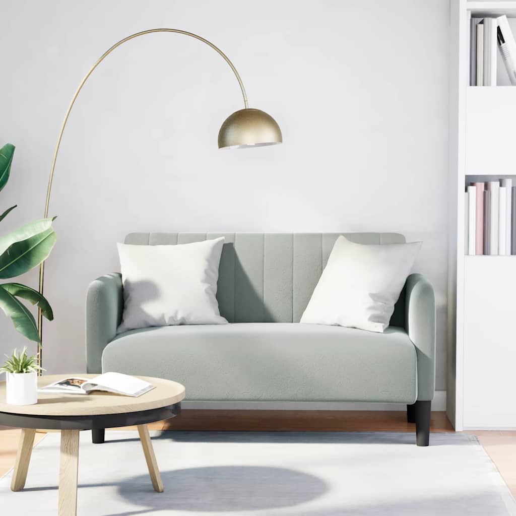 Loveseat bank 109 cm fluweel lichtgrijs
