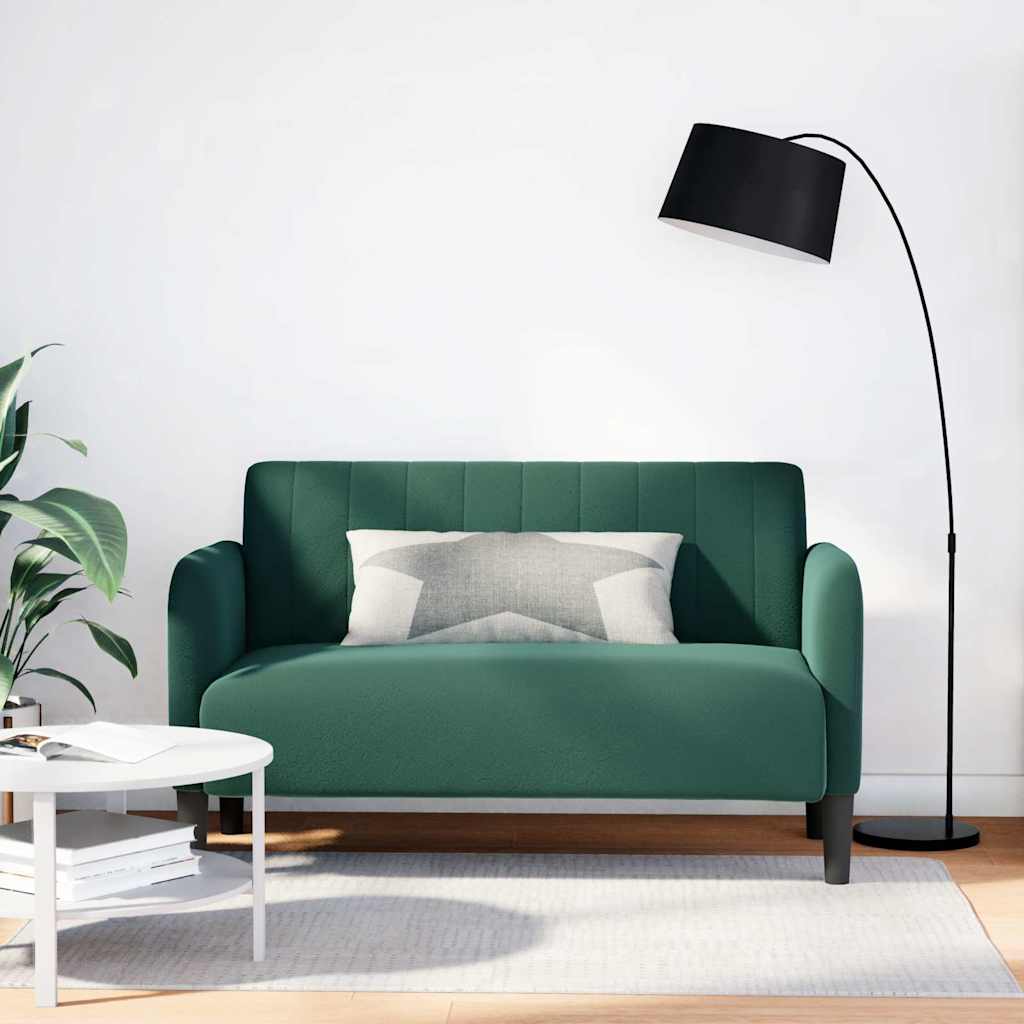 Loveseat bank 109 cm fluweel donkergroen