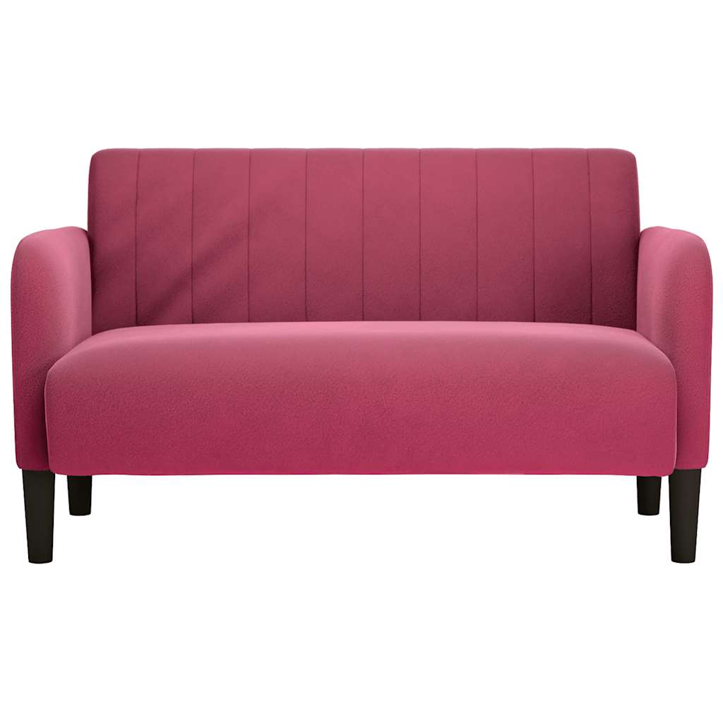 Loveseat bank 109 cm fluweel wijnrood