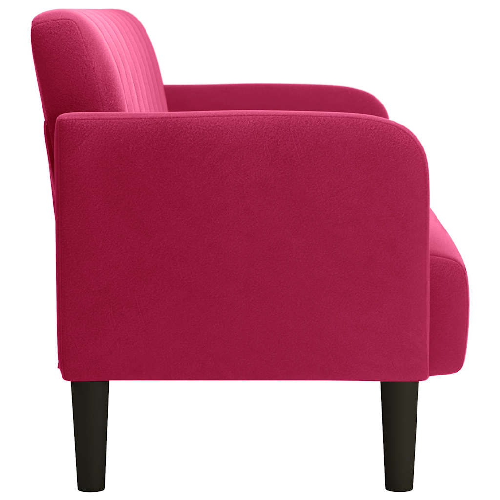 Loveseat bank 109 cm fluweel wijnrood
