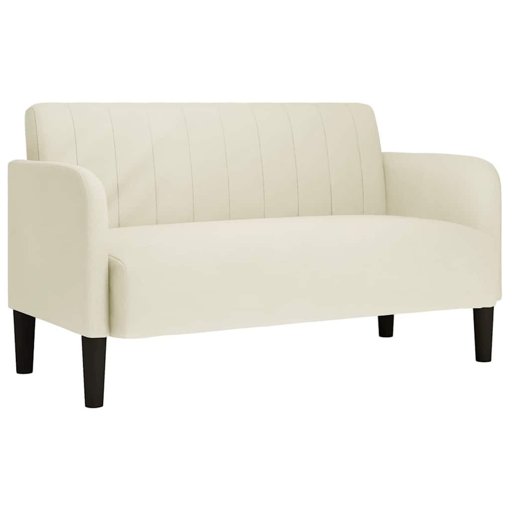 Loveseat bank 109 cm fluweel crèmekleurig