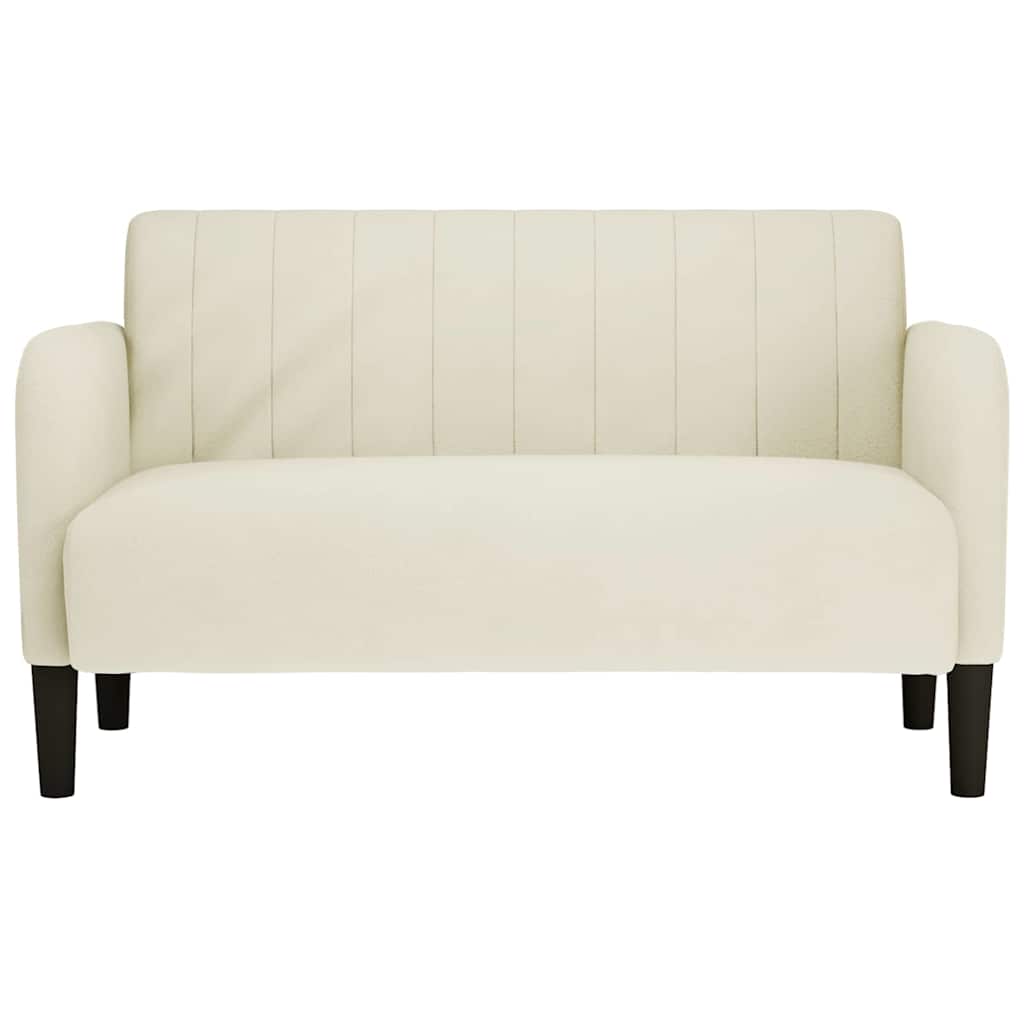 Loveseat bank 109 cm fluweel crèmekleurig