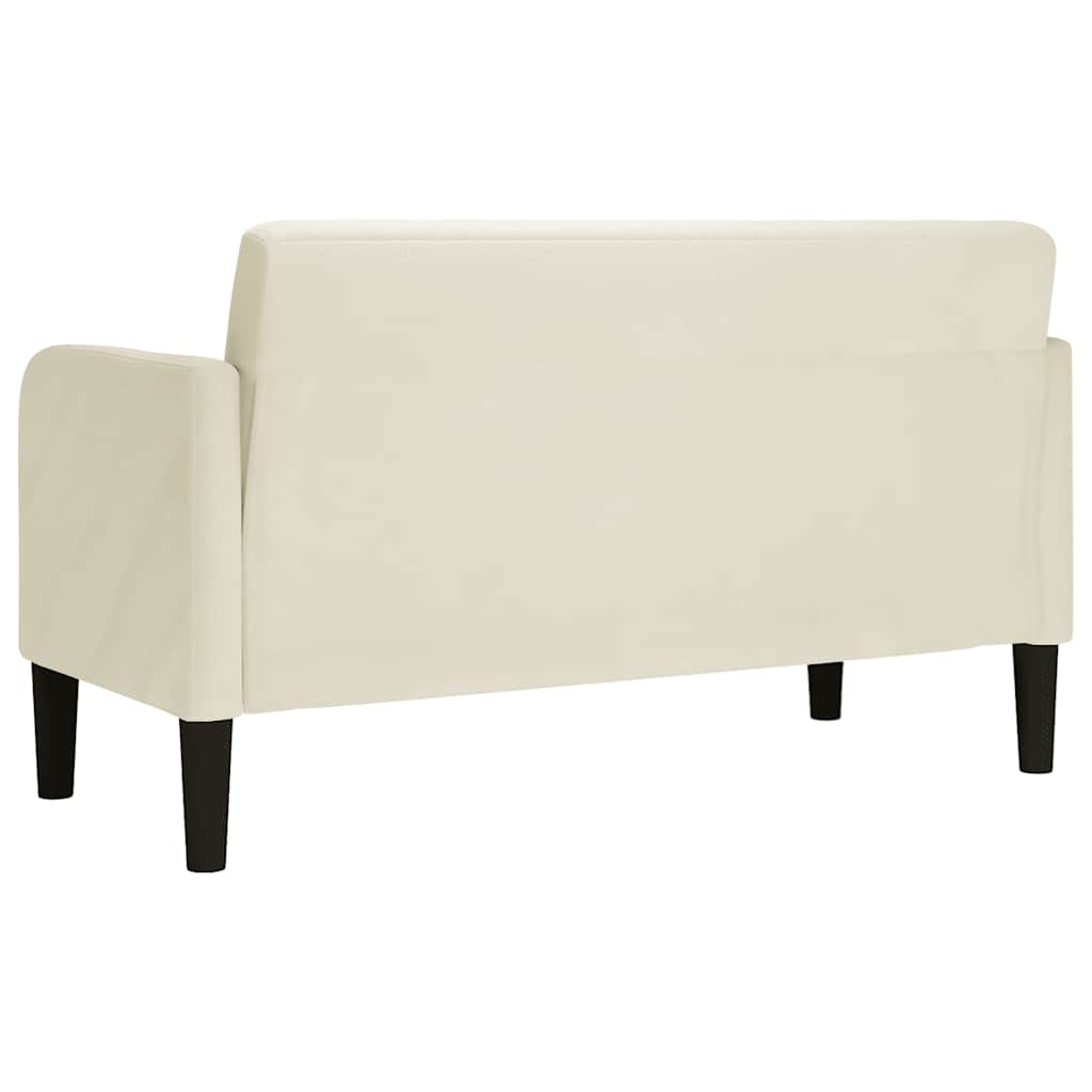 Loveseat bank 109 cm fluweel crèmekleurig