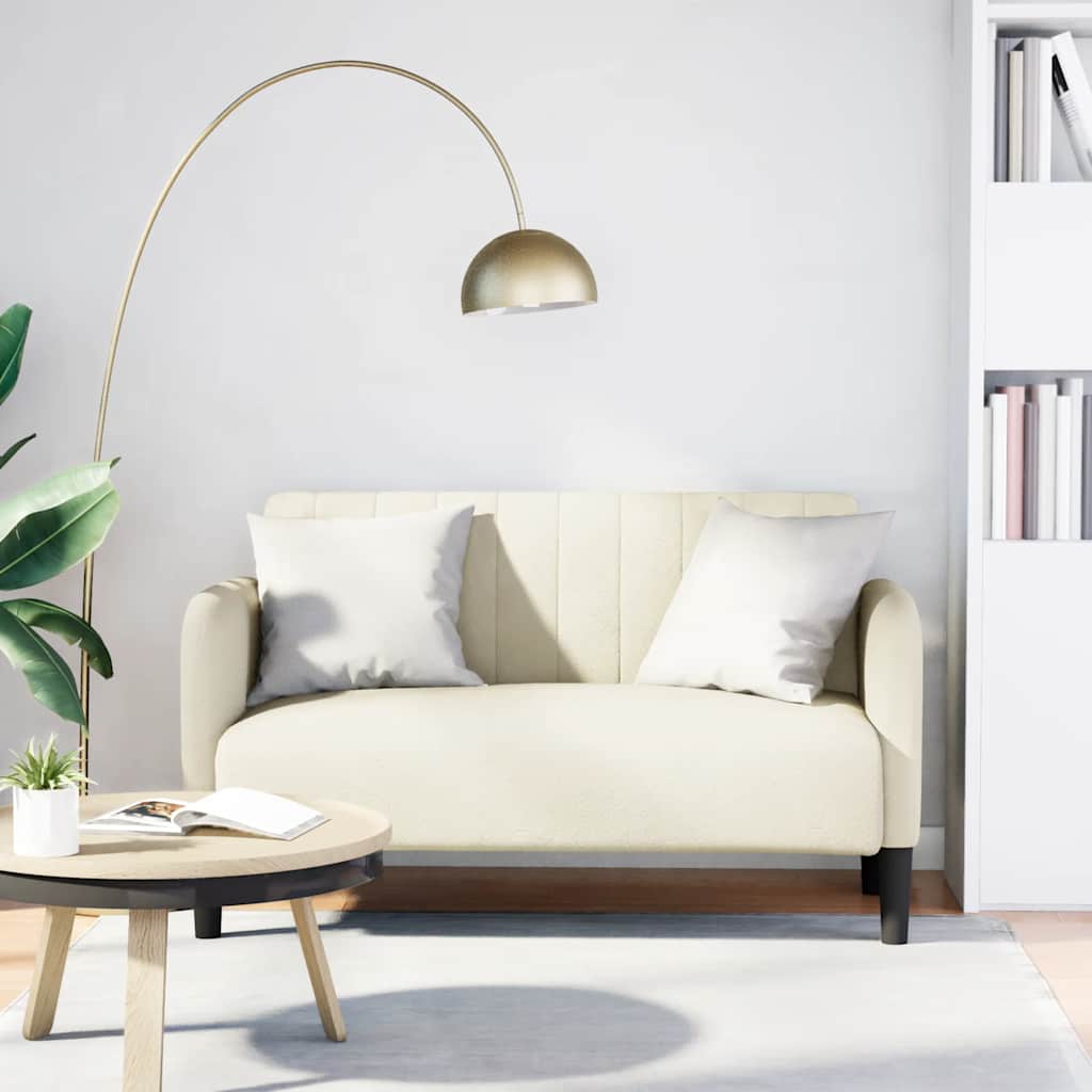 Loveseat bank 109 cm fluweel crèmekleurig