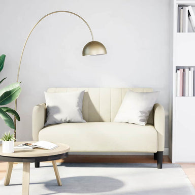 Loveseat bank 109 cm fluweel crèmekleurig