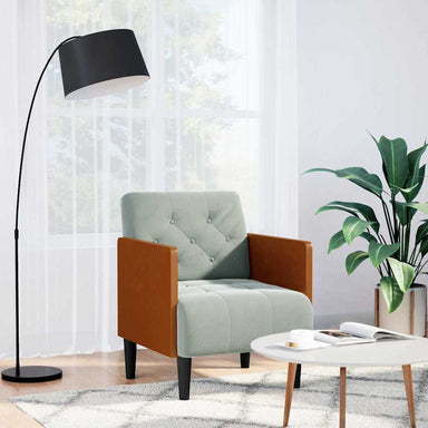 Fauteuil met armleuningen Lichtgrijs 55 cm Fluweel