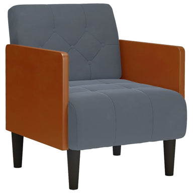 Fauteuil met armleuningen 55 cm fluweel donkergrijs