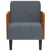 Fauteuil met armleuningen 55 cm fluweel donkergrijs