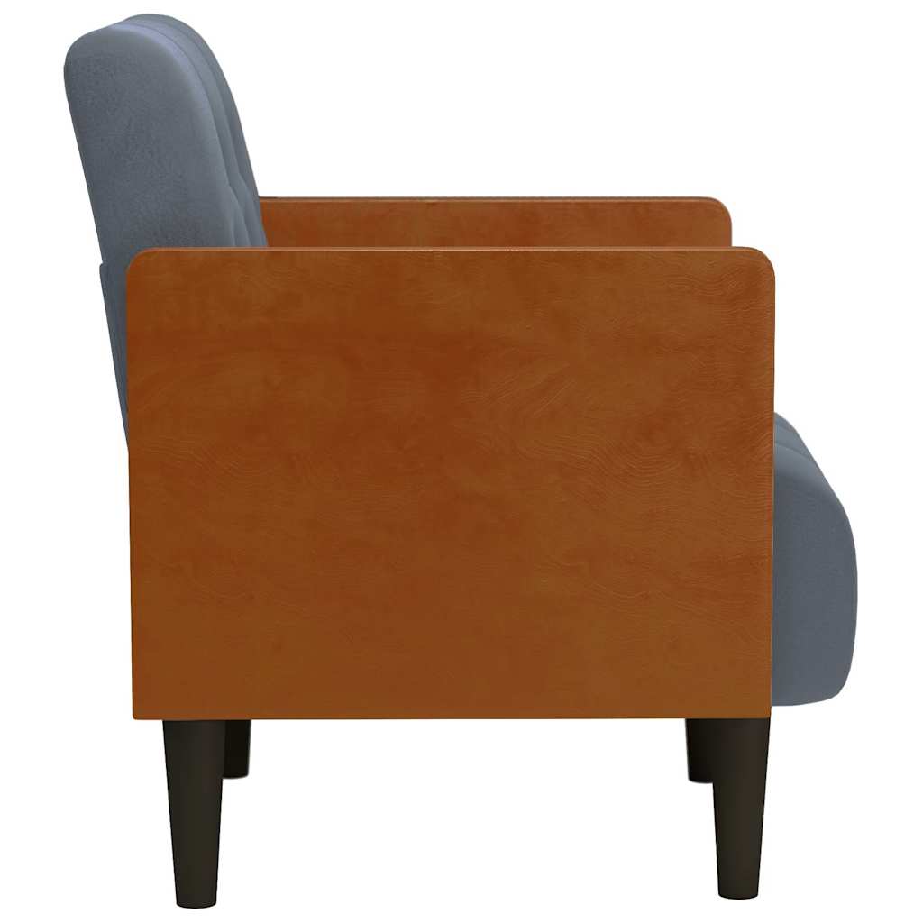 Fauteuil met armleuningen 55 cm fluweel donkergrijs