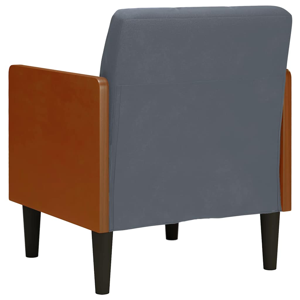 Fauteuil met armleuningen 55 cm fluweel donkergrijs