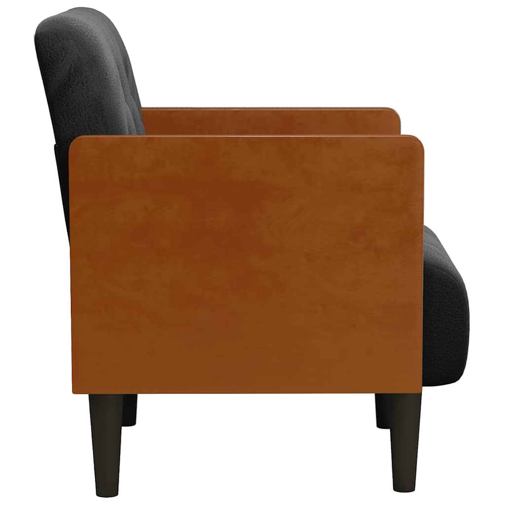 Fauteuil met armleuningen 55 cm fluweel zwart