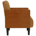 Fauteuil met armleuningen 55 cm fluweel bruin
