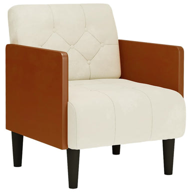 Fauteuil met armleuningen Crème 55 cm Fluweel