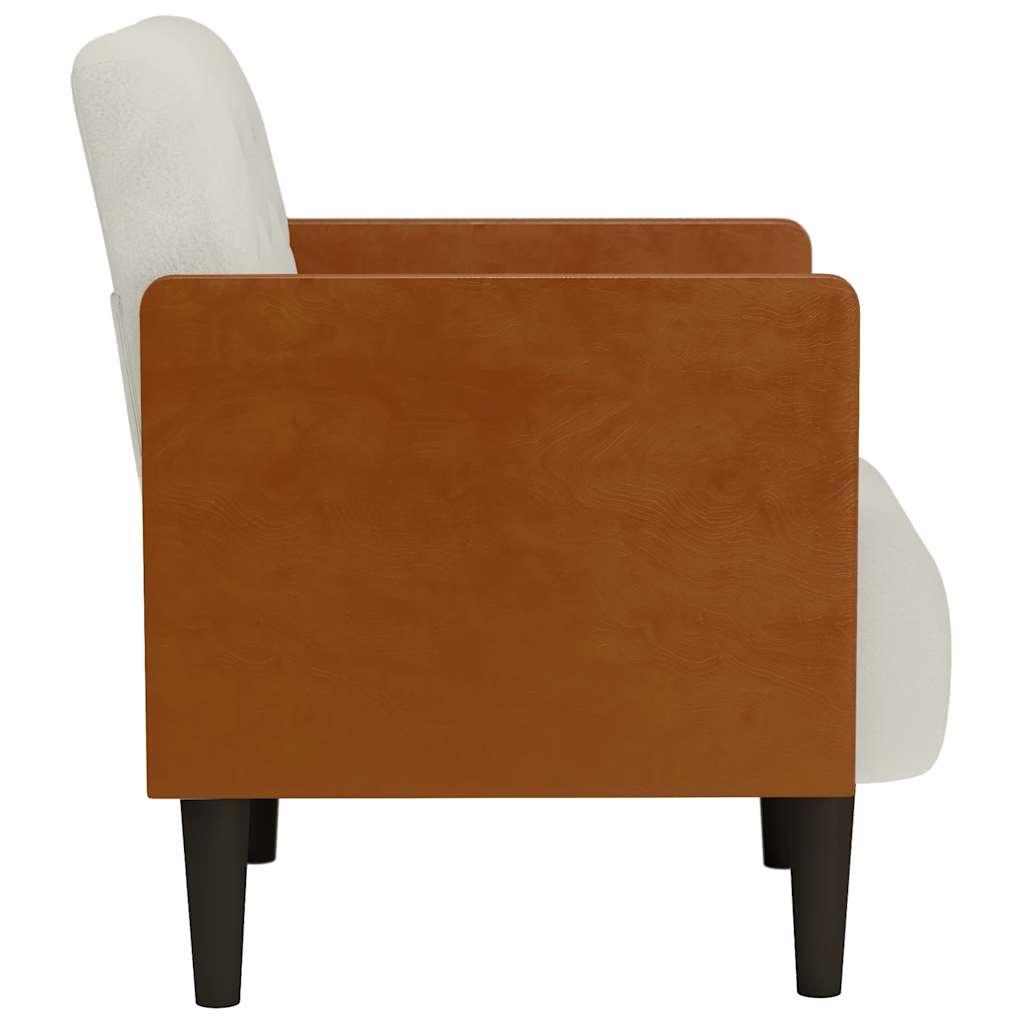 Fauteuil met armleuningen Crème 55 cm Fluweel