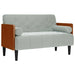 Loveseat bank met bolsters kussens lichtgrijs 110 cm fluweel