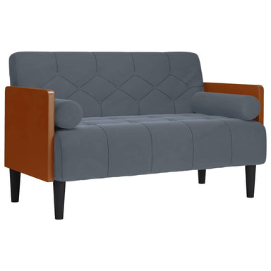Loveseat bank met bolsters donkergrijs 110 cm fluweel