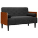 Loveseat bank met bolsters zwart 110 cm fluweel
