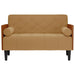 Loveseat bank met bolsters bruin 110 cm fluweel