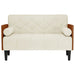 Loveseat bank met bolsters crème 110 cm fluweel