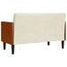 Loveseat bank met bolsters crème 110 cm fluweel