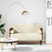 Loveseat bank met bolsters crème 110 cm fluweel