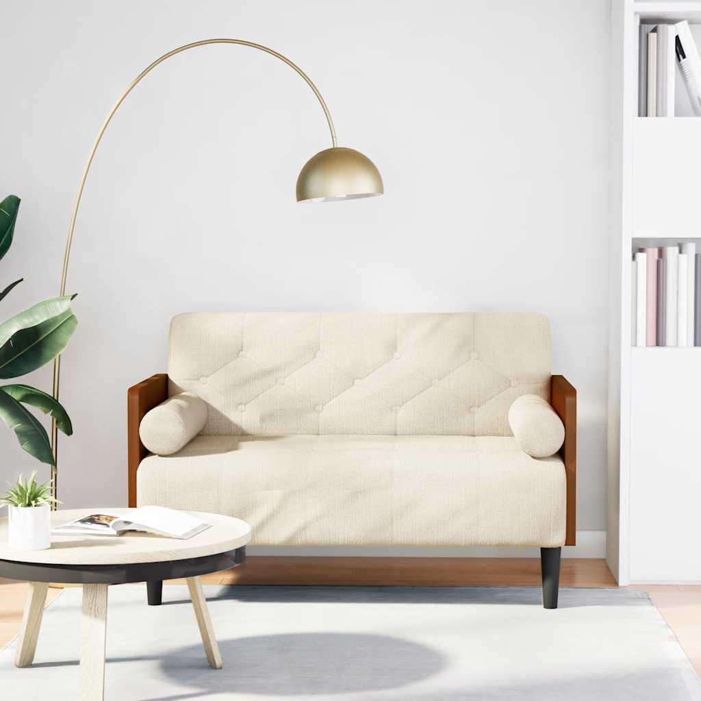 Tweezitsbank met kussen 110 cm linnen