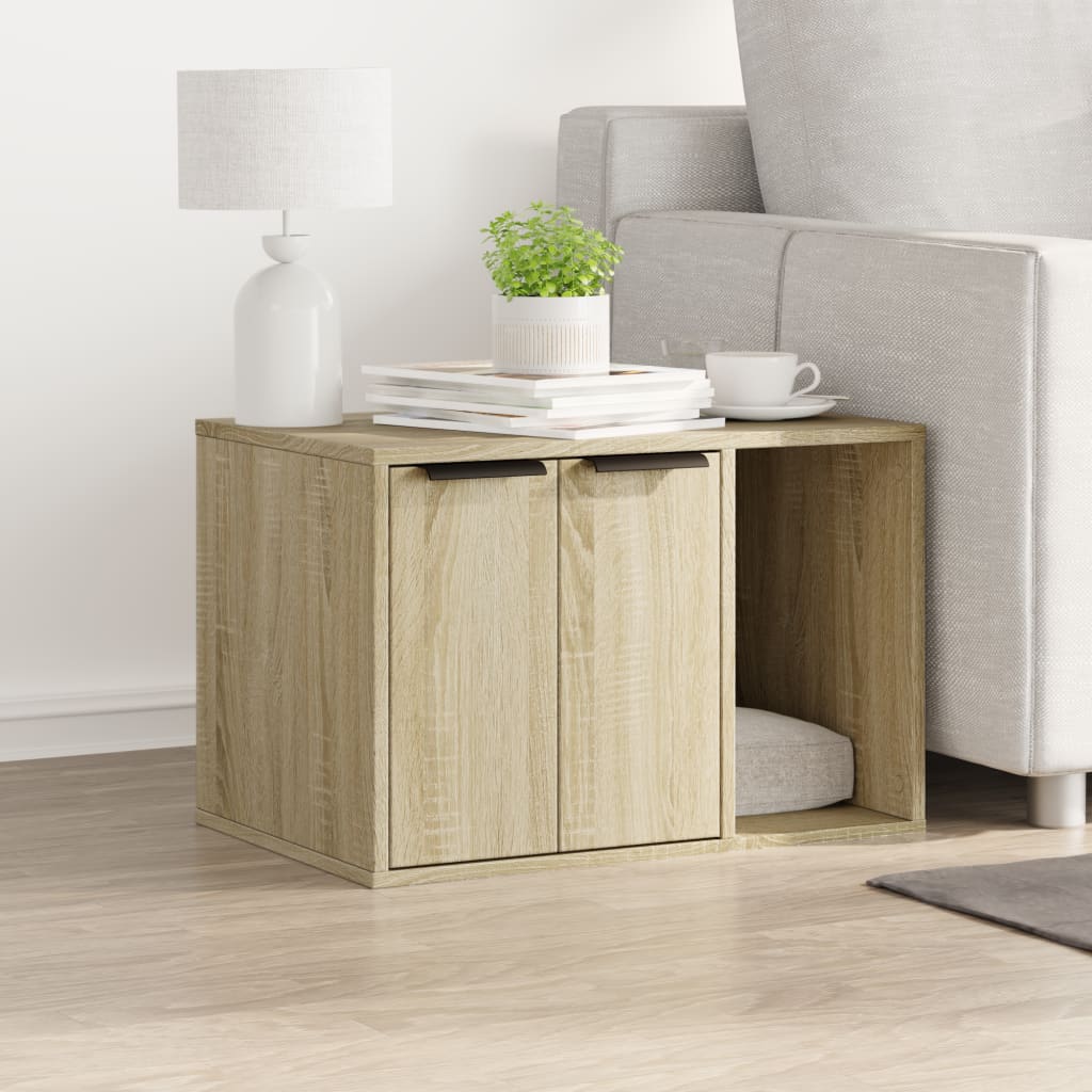 Kattenbakkast 60x40x40 cm bewerkt hout sonoma eikenkleurig