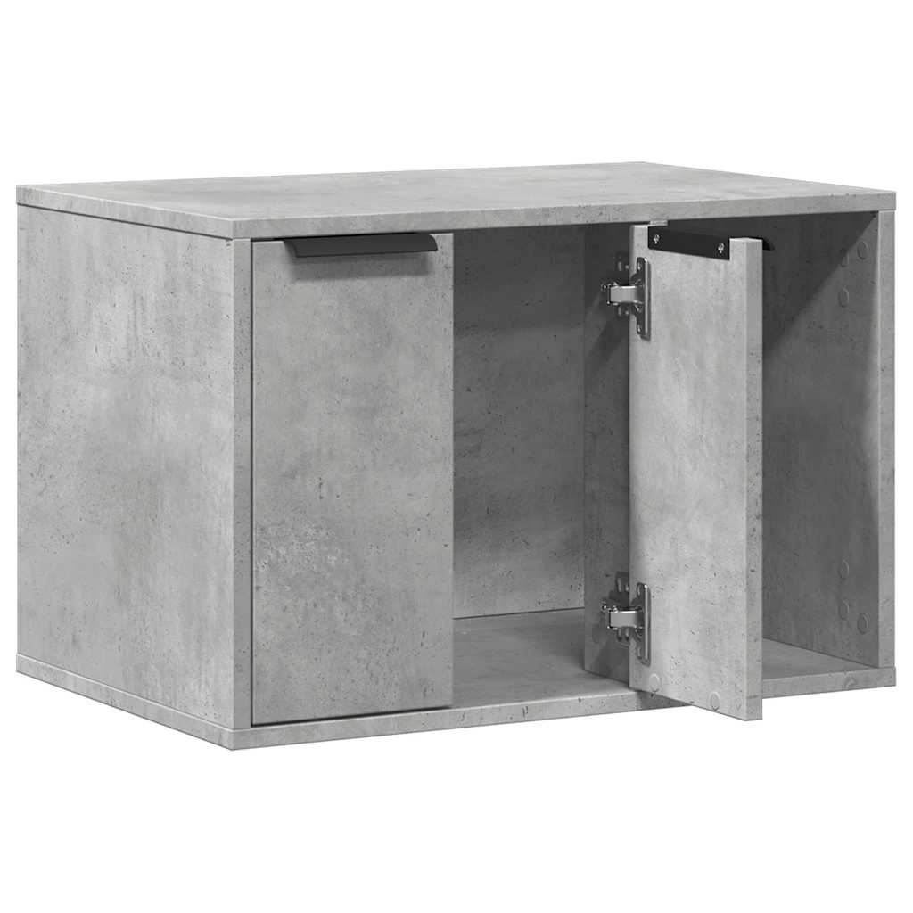 Kattenbakkast 60x40x40 cm bewerkt hout betongrijs