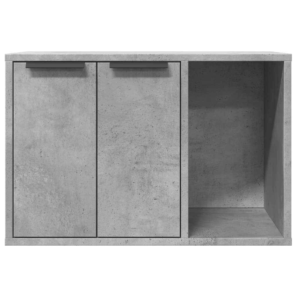 Kattenbakkast 60x40x40 cm bewerkt hout betongrijs
