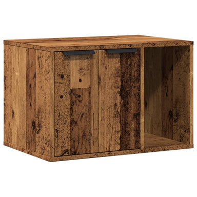 Kattenbakkast 60x40x40 cm bewerkt hout oud houtkleurig