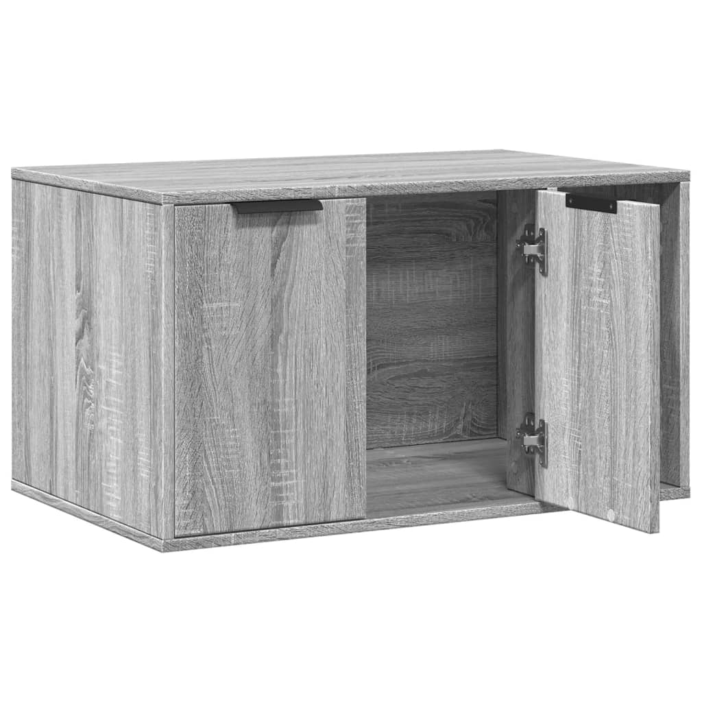 Kattenbakkast 80x50x45 cm bewerkt hout grijs sonoma eikenkleur