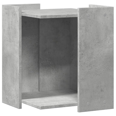 Kattenbakkast 42x42x51 cm bewerkt hout betongrijs