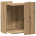 Kattenbakkast 42x42x51 cm bewerkt hout artisanaal eikenkleurig
