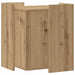 Kattenbakkast 42x42x51 cm bewerkt hout artisanaal eikenkleurig