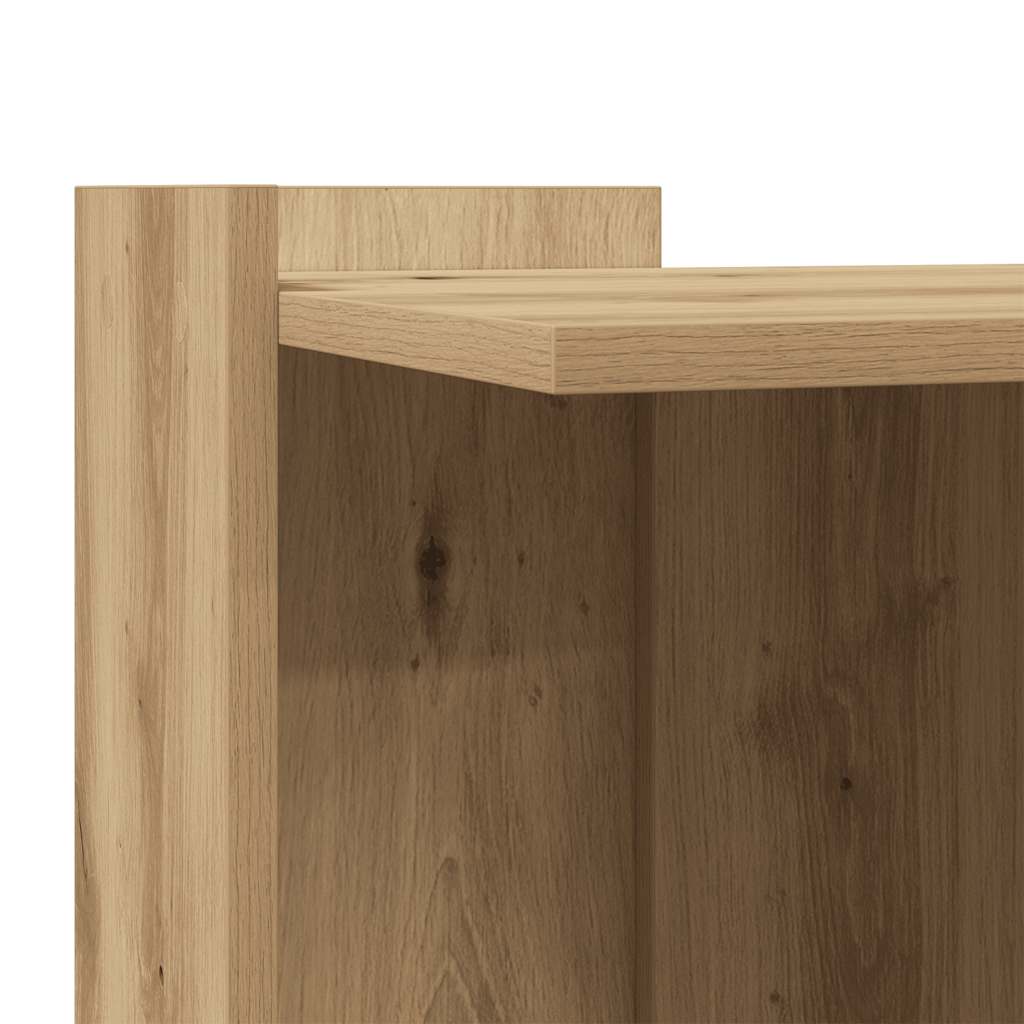 Kattenbakkast 42x42x51 cm bewerkt hout artisanaal eikenkleurig