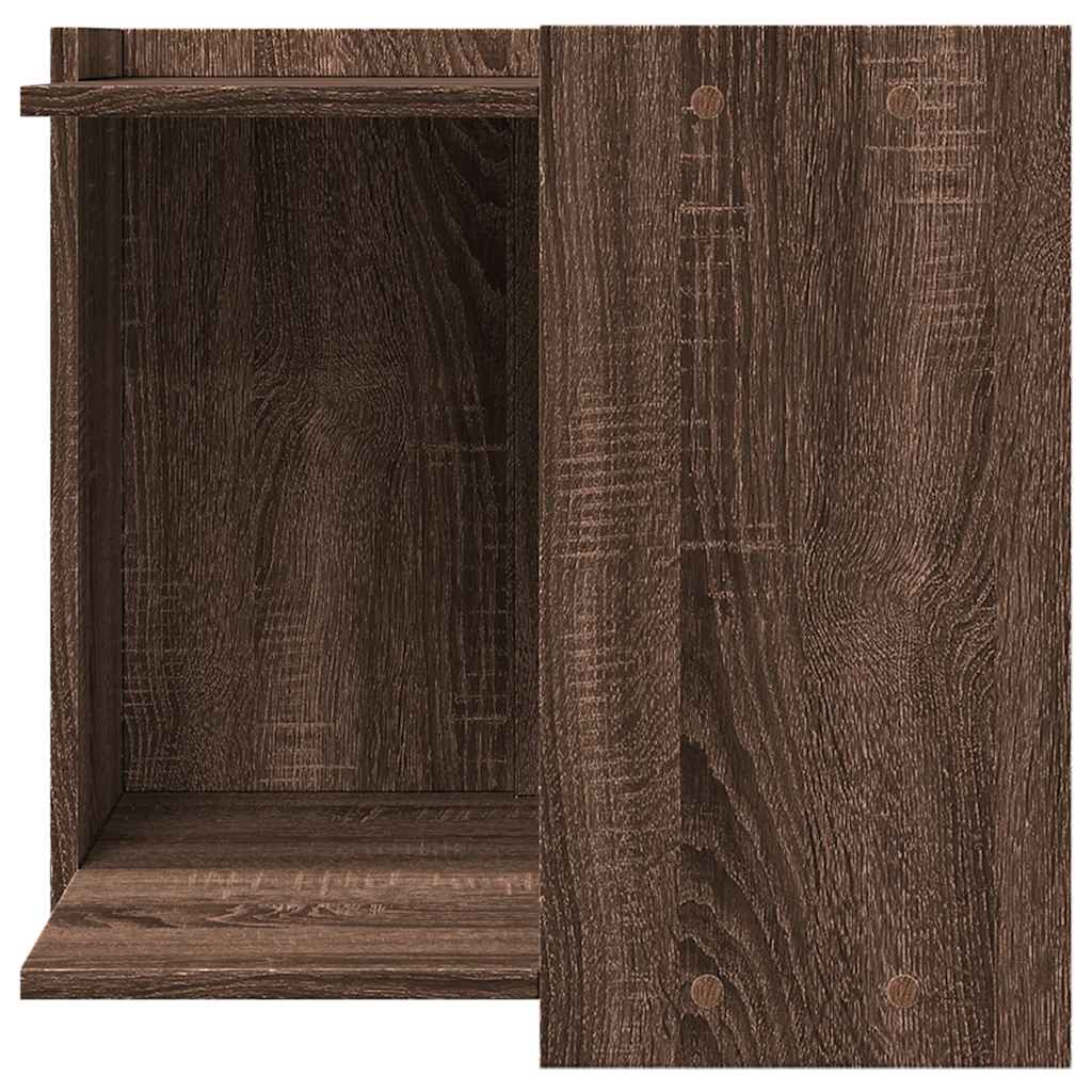 Kattenbakkast 53x53x51 cm bewerkt hout bruin eikenkleurig