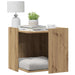 Kattenbakkast 53x53x51 cm bewerkt hout artisanaal eikenkleurig