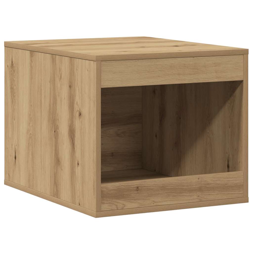 Kattenbakkast 47x59x42 cm bewerkt hout artisanaal eikenkleurig