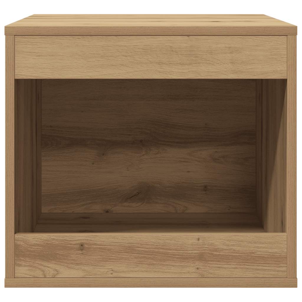 Kattenbakkast 47x59x42 cm bewerkt hout artisanaal eikenkleurig