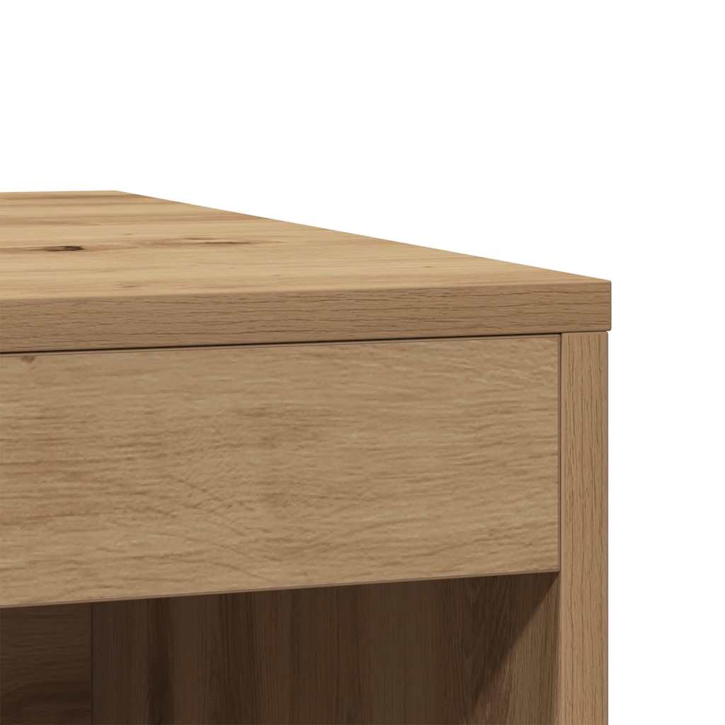 Kattenbakkast 47x59x42 cm bewerkt hout artisanaal eikenkleurig